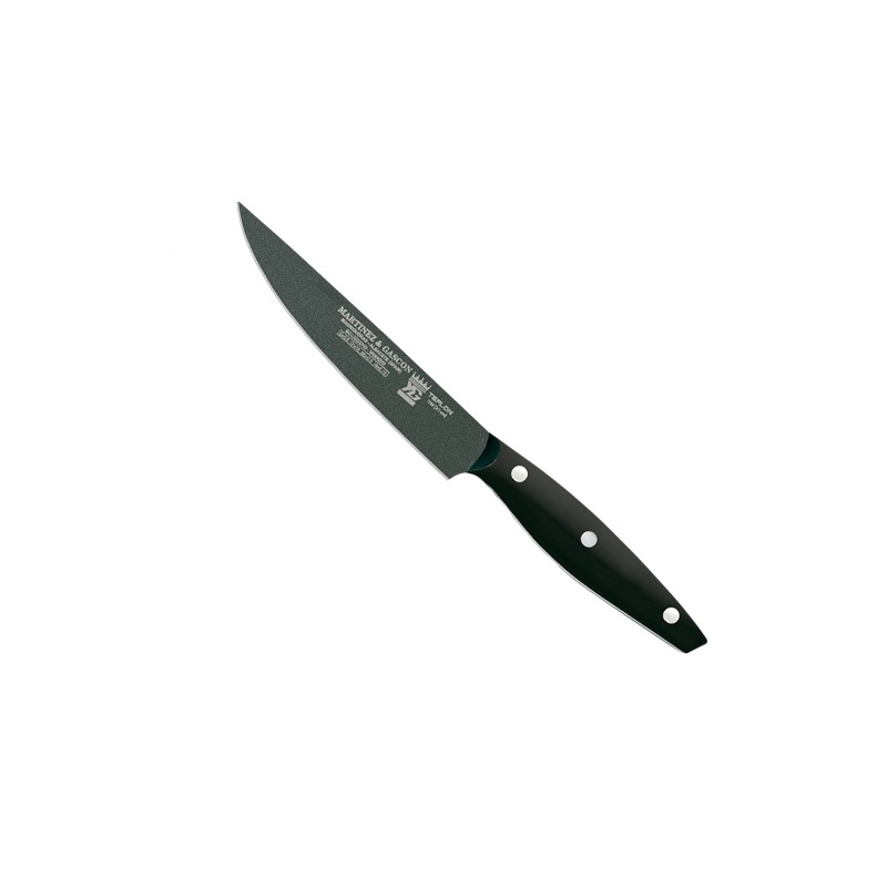 Cuchillo chuletero 12cm mango pom negro - Serie Monaco Teflon