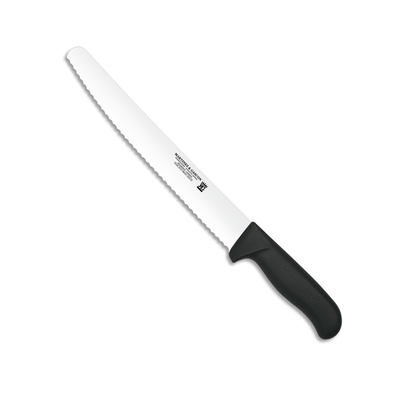 Cuchillo pastelero-panero 25cm inyectado mango pp fibra negro - Serie Atenas