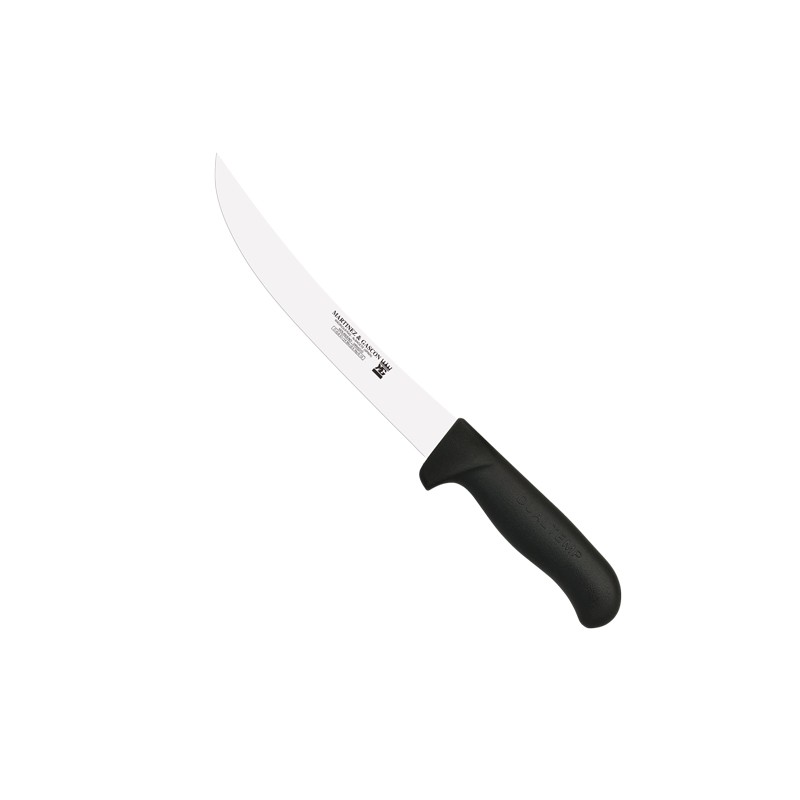 Cuchillo carnicero curvo 20cm mango pp fibra negro - Serie Atenas