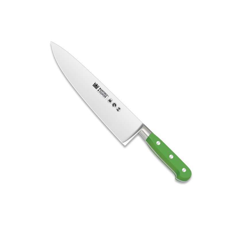 Cuchillo cocinero forjado 22,5cm mango pom verde - Serie Versalles