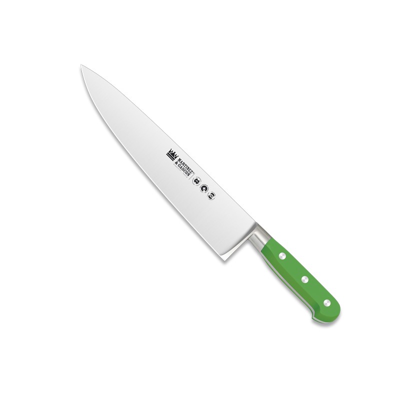 Cuchillo cocinero forjado 25cm mango pom verde - Serie Versalles