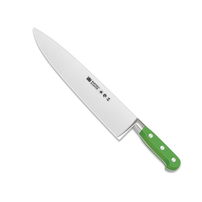 Cuchillo cocinero forjado 30cm mango pom verde - Serie Versalles