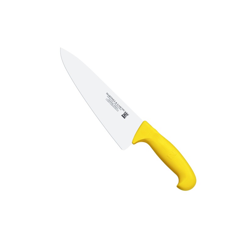 Cuchillo cocinero ancho 20cm mango pp fibra amarillo - Serie Atenas