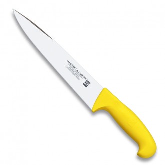 Cuchillo degollador 20cm mango pp fibra amarillo - Serie Atenas
