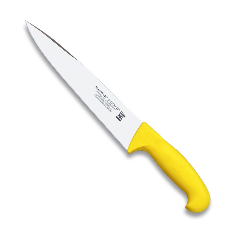 Cuchillo degollador 22cm mango pp fibra amarillo - Serie Atenas