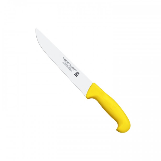 Cuchillo carnicero 31cm mango pp fibra amarillo - Serie Atenas