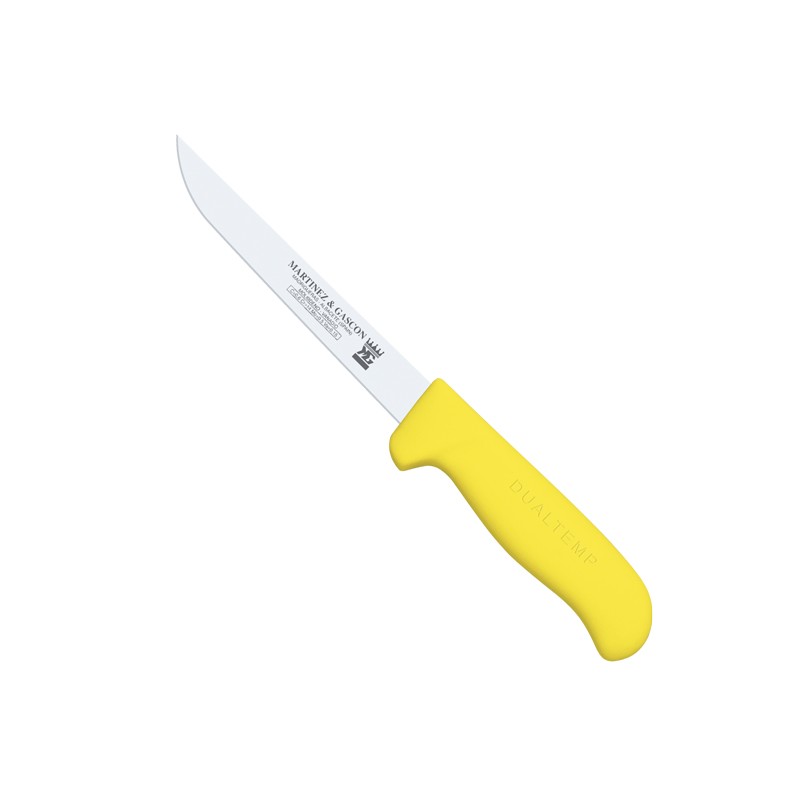 Cuchillo deshuesar recto hr 15cm mango pp fibra amarillo - Serie Atenas