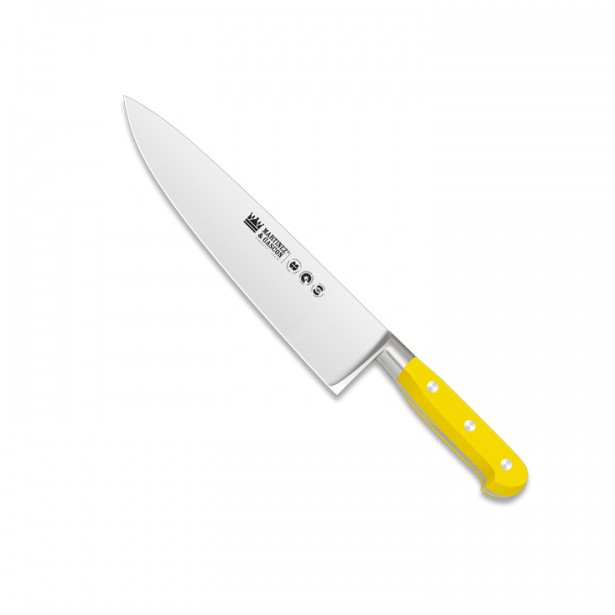Cuchillo cocinero forjado 22,5cm mango pom amarillo - Serie Versalles