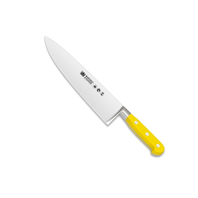 Cuchillo cocinero forjado 22,5cm mango pom amarillo - Serie Versalles