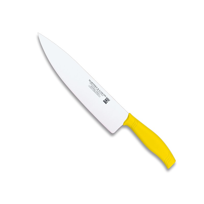 Cuchillo cocinero 25,5cm mango pp amarillo - Serie Alhambra
