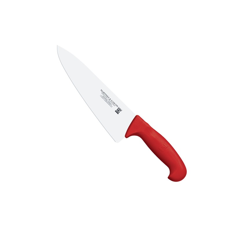 Cuchillo cocinero ancho 20cm mango pp fibra rojo - Serie Atenas