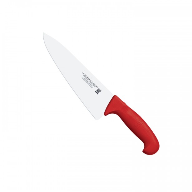Cuchillo cocinero ancho 20cm mango pp fibra rojo - Serie Atenas