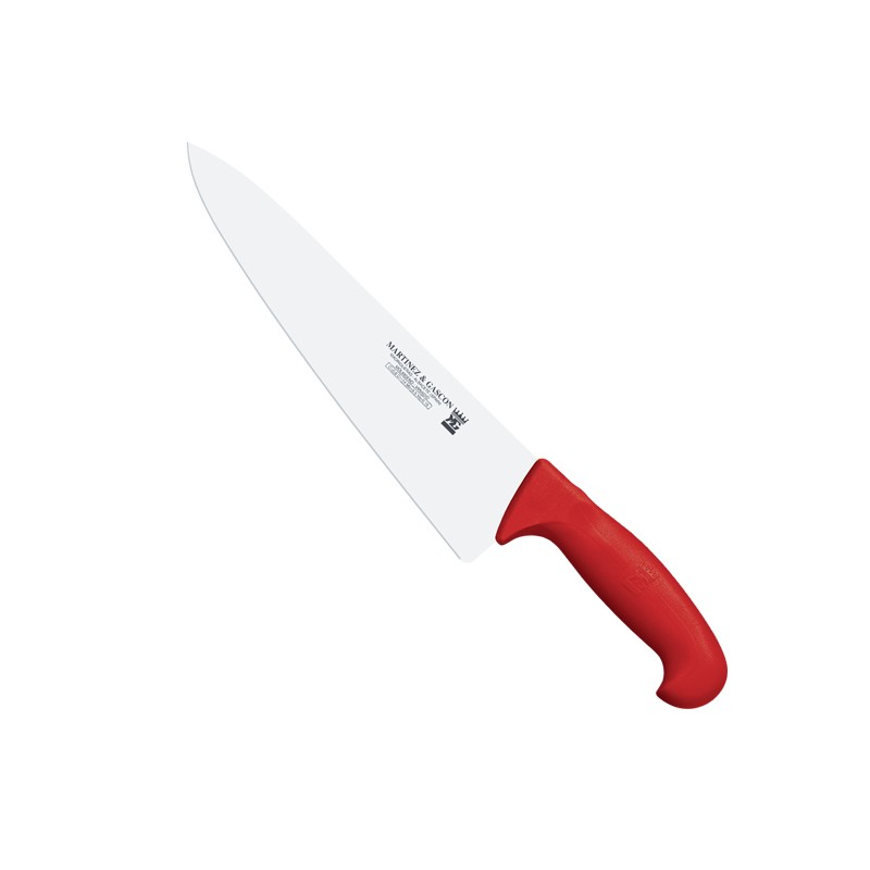 Cuchillo cocinero ancho 25cm mango pp fibra rojo - Serie Atenas