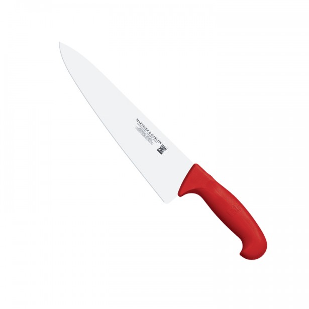 Cuchillo cocinero ancho 25cm mango pp fibra rojo - Serie Atenas