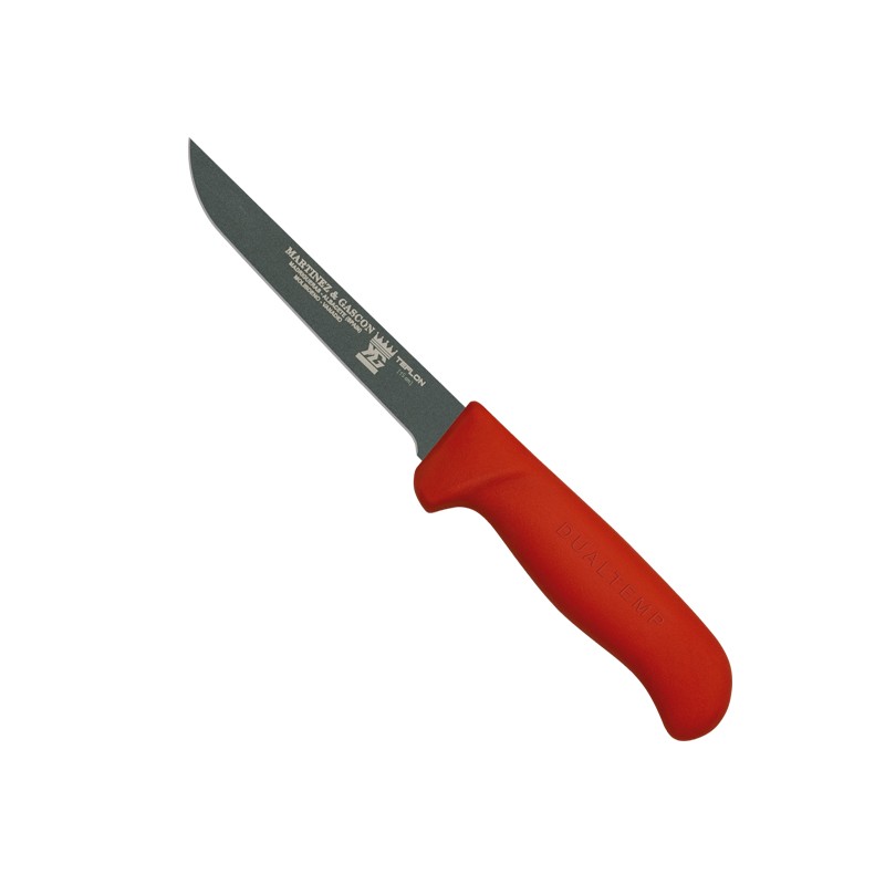 Cuchillo deshuesar recto 13cm mango pp fibra rojo - Serie Atenas Teflon