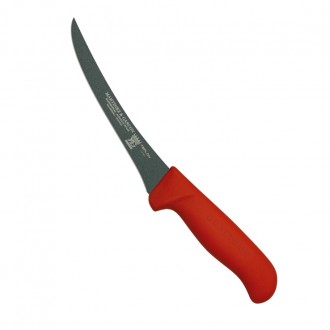 Cuchillo deshuesar curvo 13cm mango pp fibra rojo - Serie Atenas Teflon