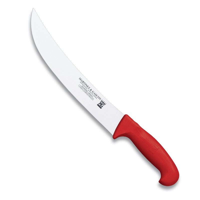 Cuchillo despellejar curvo 27cm mango pp fibra rojo - Serie Atenas