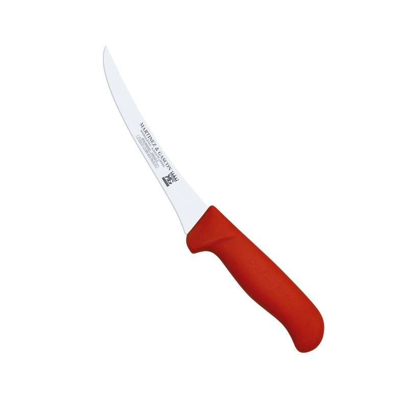 Cuchillo deshuesar curvo 13cm mango pp fibra rojo - Serie Atenas