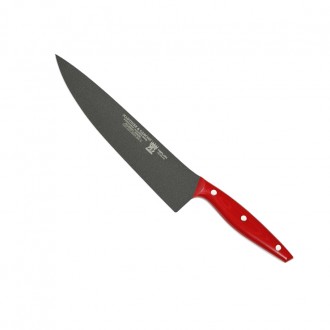 Cuchillo cocinero 25cm mango mikarta roja - Serie Monaco Teflon
