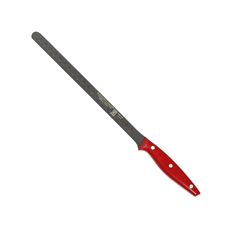 Cuchillo jamonero 29,5cm mango mikarta roja - Serie Monaco Teflon