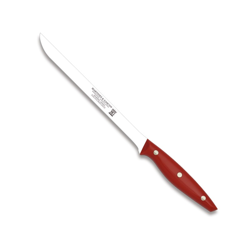 Cuchillo jamonero 23cm mango pom rojo - Serie Monaco