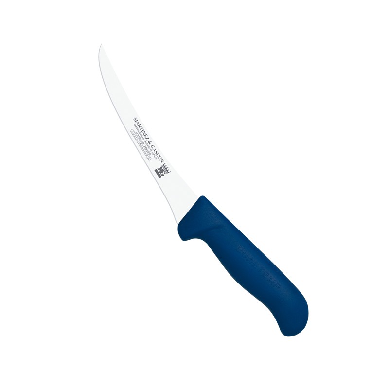 Cuchillo deshuesar curvo 15cm mango pp fibra azul - Serie Atenas