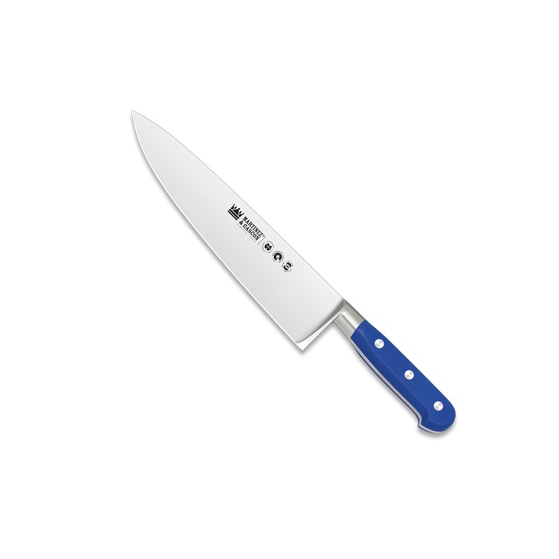 Cuchillo cocinero forjado 22,5cm mango pom azul - Serie Versalles