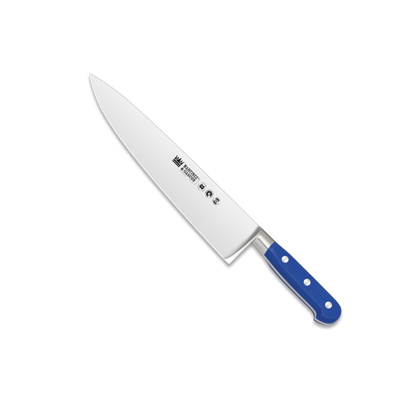 Cuchillo cocienro forjado 25cm mango pom azul - Serie Versalles