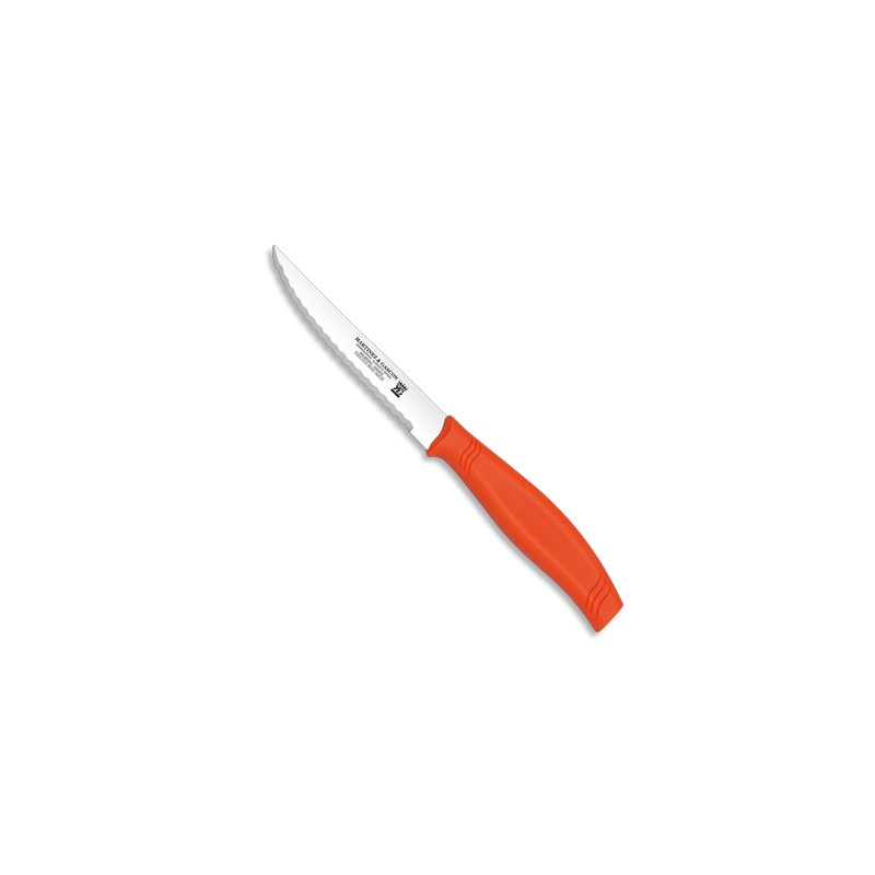 Cuchillo chuletero microdentado 10,5cm mango pp naranja - Serie Menaje