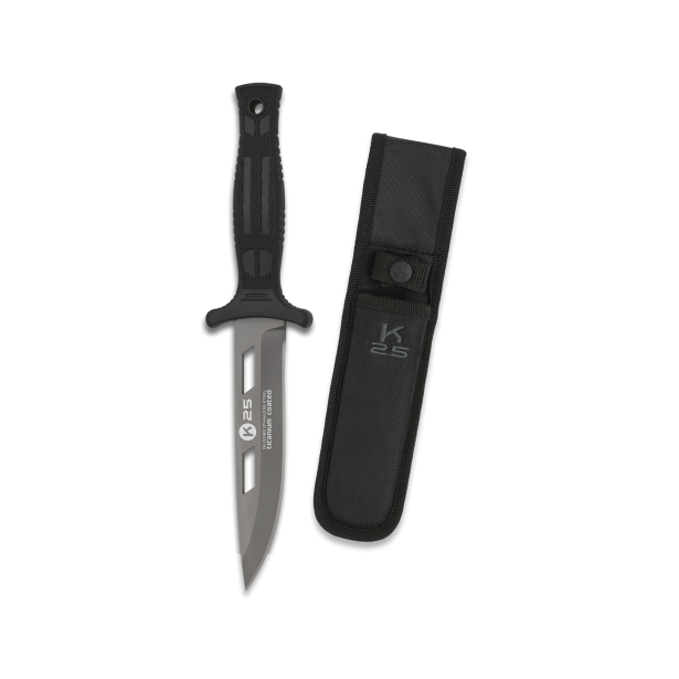 cuchillo botero K25. black coated h:12.8