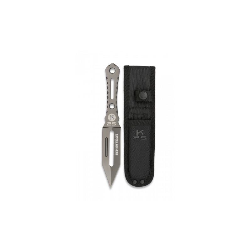 cuchillo lanzador K25 titanio. t:19.5