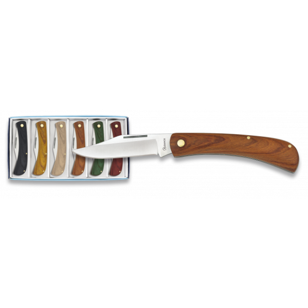 set 6 navajas Albainox madera. Hoja: 7cm