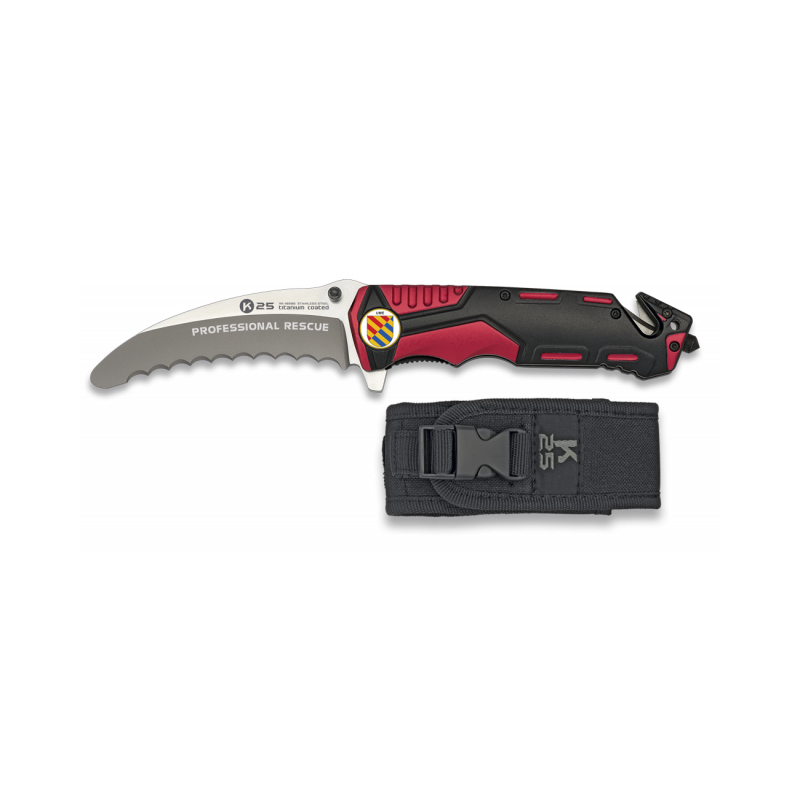 navaja roja / negra K25 seguridad. H:9.5