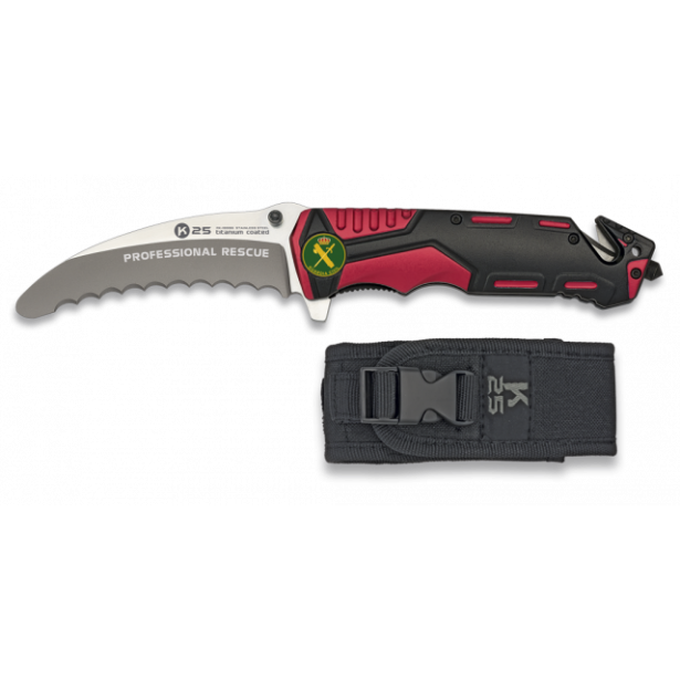 navaja roja / negra K25 seguridad. H:9.5