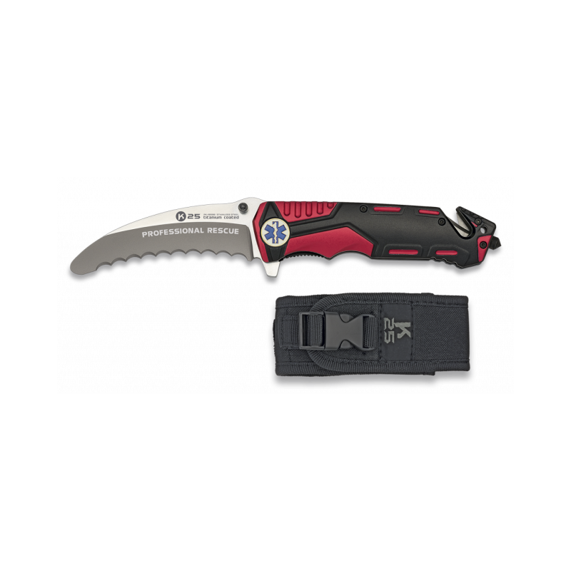 navaja roja / negra K25 seguridad. H:9.5