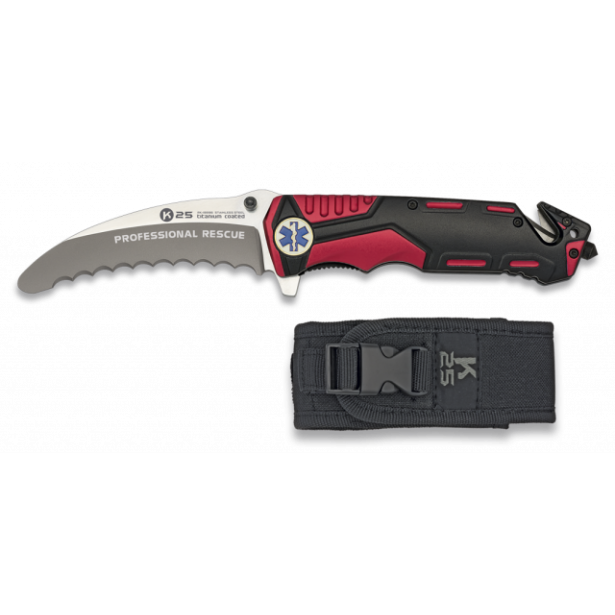 navaja roja / negra K25 seguridad. H:9.5