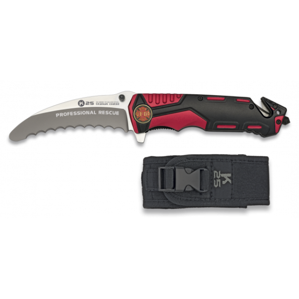 navaja roja / negra K25 seguridad. H:9.5