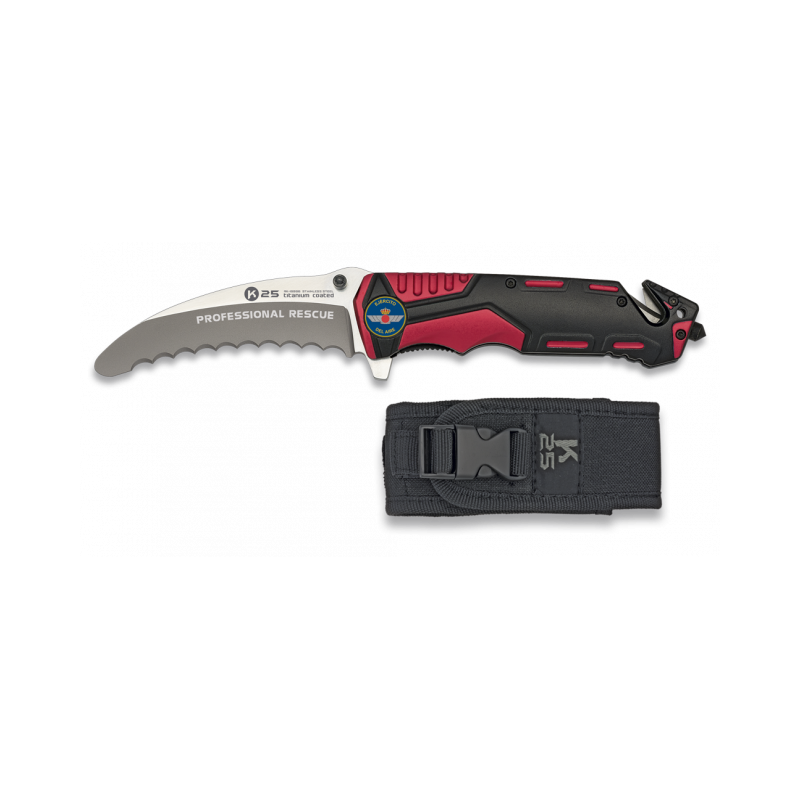 navaja roja / negra K25 seguridad. H:9.5