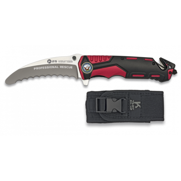 navaja roja / negra K25 seguridad. H:9.5