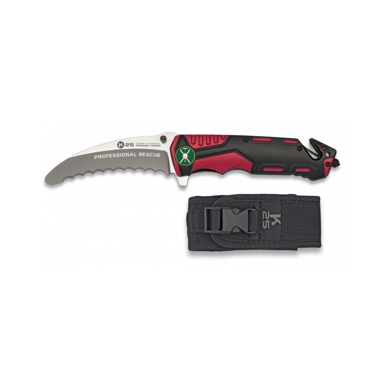 navaja roja / negra K25 seguridad. H:9.5