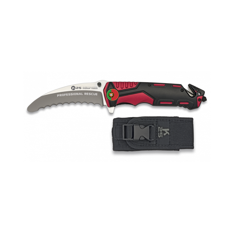 navaja roja / negra K25 seguridad. H:9.5